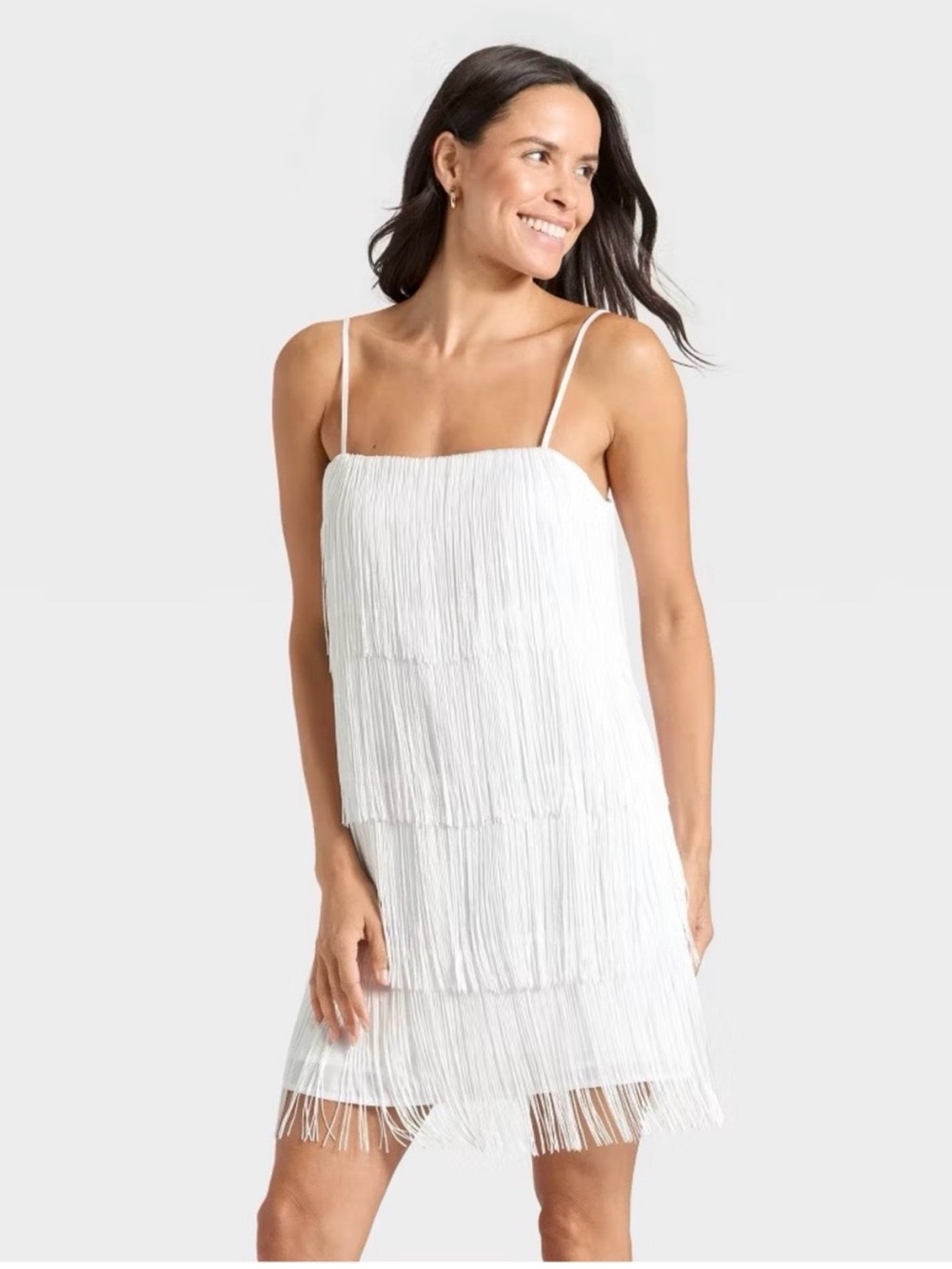 Abercrombie & Fitch White Fringe Dress